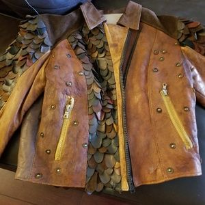 Very Unique Steampunk Style Leather Jacket